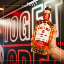 Load image into Gallery viewer, England's No.6 Rum Cask Single Malt English Whisky - The Official Whisky of England Rugby. A full bottle in the tunnel at Twickenham, held up in celebration of the best No.6's England has ever seen.