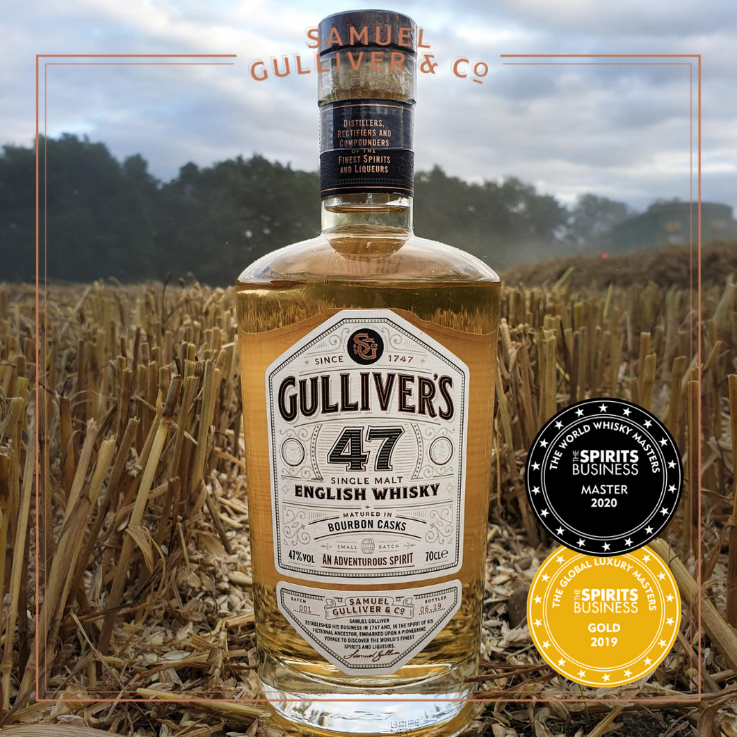 Gulliver's 47 Bourbon Cask Single Malt English Whisky (700ml, 47% ABV)